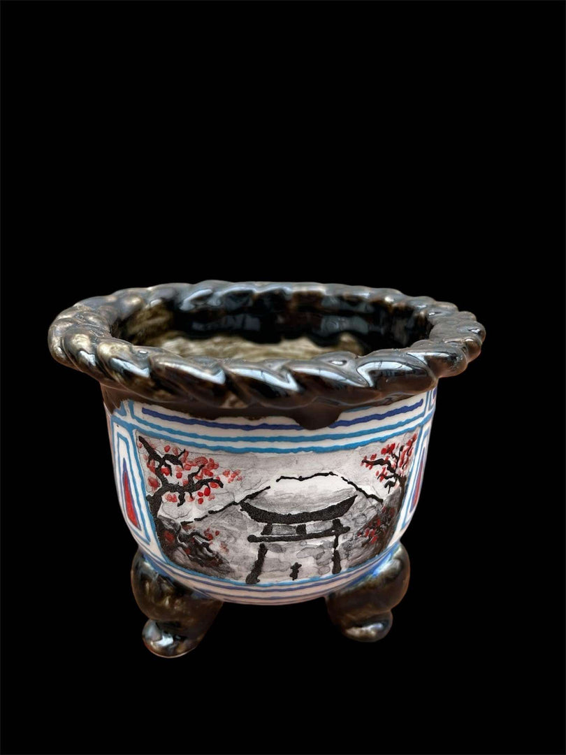 Vaso per Neofinetia smaltato a coppa